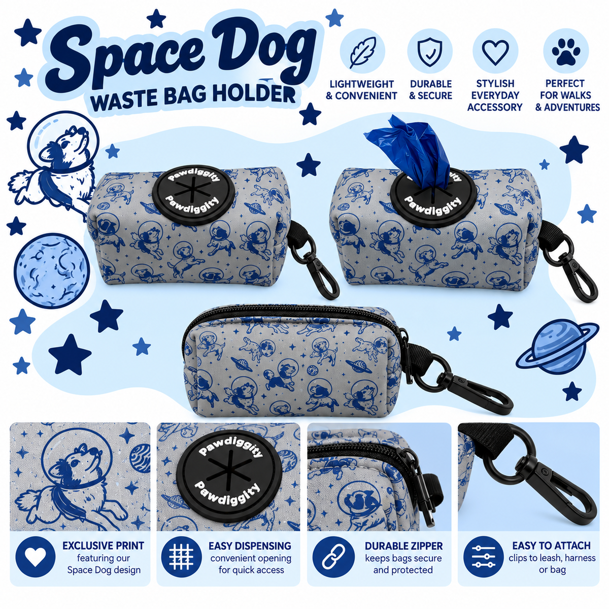 Space Dog Waste Bag Holder