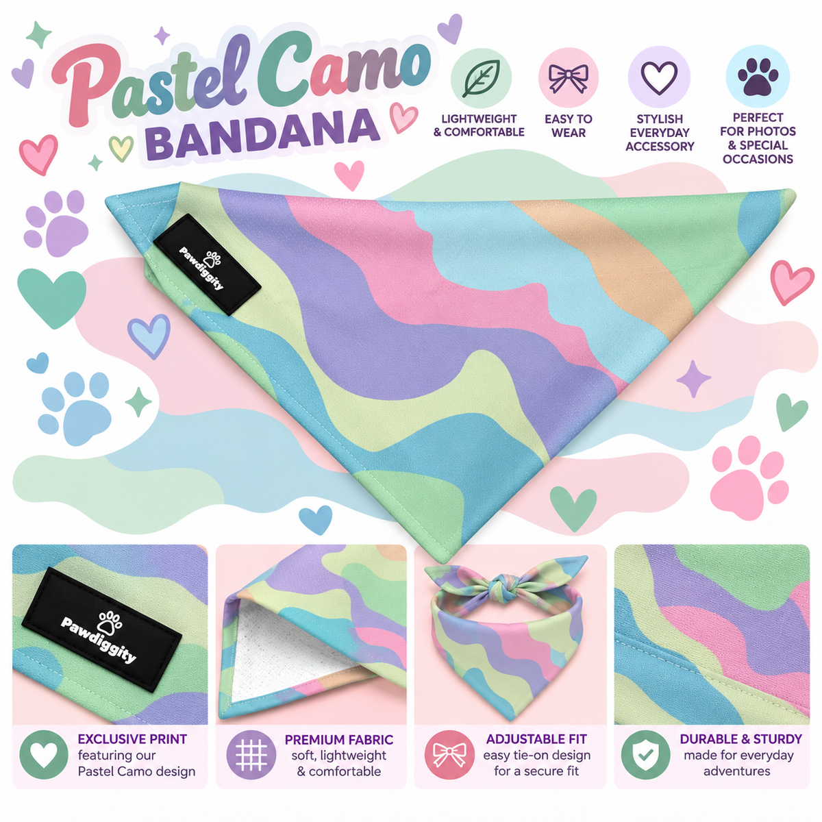 Pastel Camo Bandana